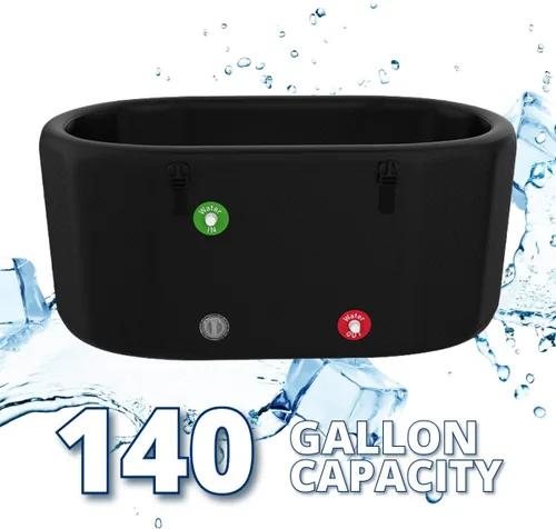 Miniatura 4 de Rising Dragon XL Premium - Bañera inflable de inmersión en frío, ovalada negra, compatible con enfriadores