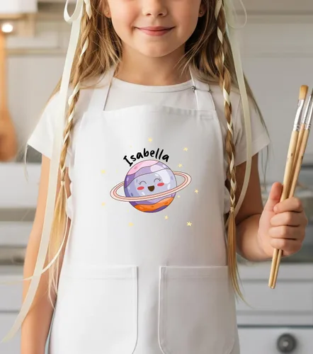 Miniatura 6 de Delantal con nombre personalizado para niños con sombrero de chef, delantal impermeable para cocinar, hornear, arte, pintura, regalo de cumpleaños