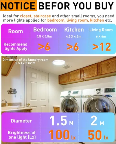 Miniatura 2 de CLOUDY BAY Luz de techo LED inteligente de montaje empotrado de 8 pulgadas, 15W 2700-6500K CCT, 2W RGB, compatible con Alexa y Google Home RGBCW 1