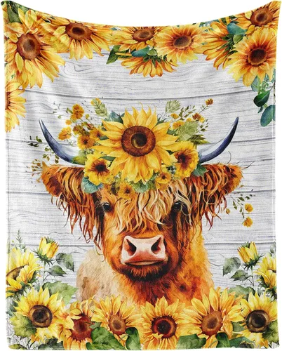 Manta de vaca de las Tierras Altas para adultos - Mantas de vaca para mujeres y niñas - Suave, esponjosa y acogedora - 30"x40" Mantas para niños