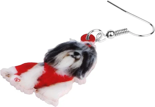 Miniatura 4 de NEWEI Lindos aretes de Navidad para perros, joyas colgantes para niñas y mujeres