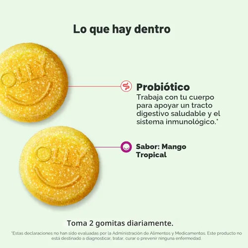 Miniatura 2 de OLLY Probiotic Gomitas que fortalecen al sistema inmune y digestivo 1 mil millones de unidades formadoras de colonias, suplemento probiótico