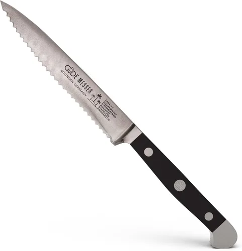 Güde Alpha Series - Cuchillo de tomate de 5 pulgadas - Acero endurecido con hielo - Forjado a mano/afilado - Fabricado en Solingen, Alemania desde