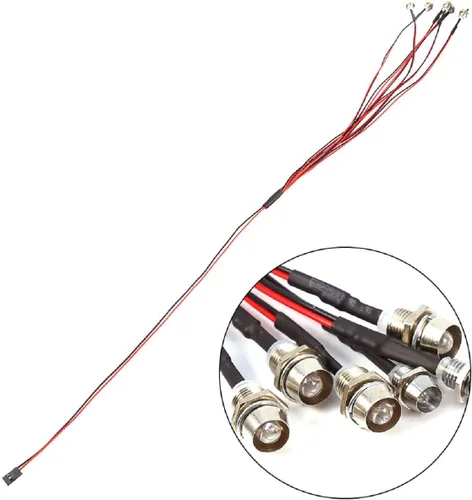 Miniatura 6 de ShareGoo - Kit de faros delanteros LED de 6 leds, luz trasera compatible con Traxxas HSP Redcat Axial SCX10 1/10 1/12 1/16 RC Car Truck Tank Crawler