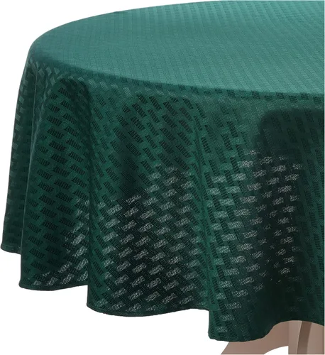 Violet Linen Christmas Novelties - Manteles jacquard de poliéster con patrón de rayas acanaladas, 70 pulgadas, redondos, color verde