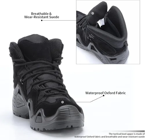 Miniatura 3 de Men's Military Tactical Boots 6 Inches Lightweight Combat Boots Waterproof Hiking Boots Durable Outdoor Work Boots