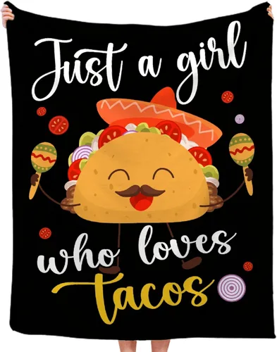 Miniatura 11 de Bonita manta de franela súper suave de tacos para cama, sofá, sala de estar, manta para niños, niñas, niños, multicolor, 40 x 50 pulgadas para niños