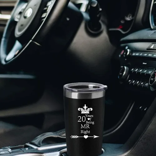 Miniatura 7 de Juego de 2 vasos de compromiso de boda, aniversario para parejas, padres, acero inoxidable, doble pared, con aislamiento para automóvil, taza
