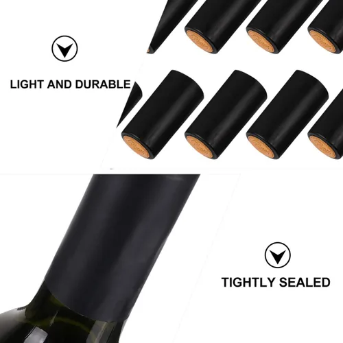 Miniatura 5 de 100 tapas de sellado de película termorretráctil negras para botellas de vino, envoltura retráctil, sello de botella de vino, papel de aluminio