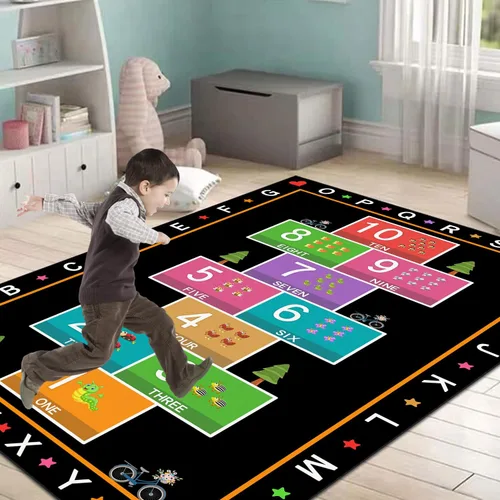 Miniatura 2 de Hopscotch - Alfombra de juego para niños, alfombra educativa del alfabeto ABC, tapete de juego para contar niños para sala de juegos, aula