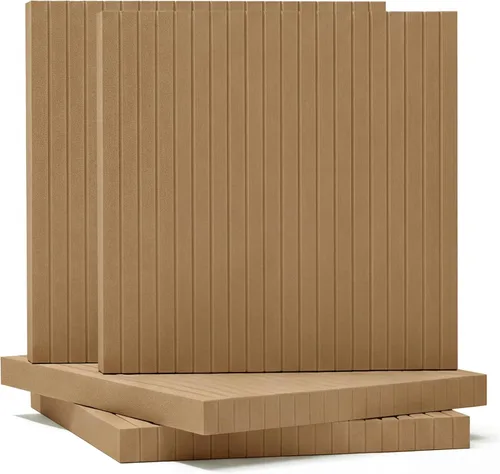 Miniatura 9 de BUBOS Paneles acústicos de pared, paquete de 2 paneles decorativos insonorizados de 23.6 x 23.6 x 2 pulgadas, decoración de pared con reducción