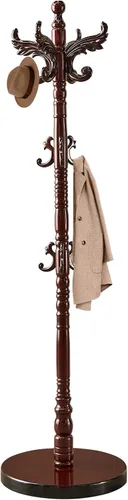 Miniatura 9 de Snaikor Perchero de metal, moderno perchero independiente, resistente soporte de árbol con base cruzada, percheros dorados, árbol de pasillo