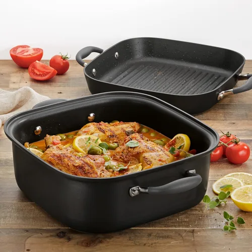 Miniatura 7 de Anolon Advanced - Sartén antiadherente anodizada dura, plancha y tostadora, 11 pulgadas, color gris