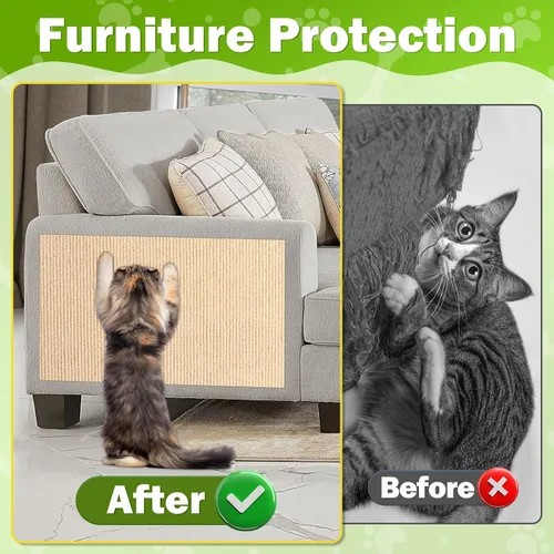 Miniatura 3 de ENONCI Protector de esquina de pared de sofá de 23.6 x 15.8 pulgadas para gatos de interior, protector de muebles antiarañazos contra arañazos