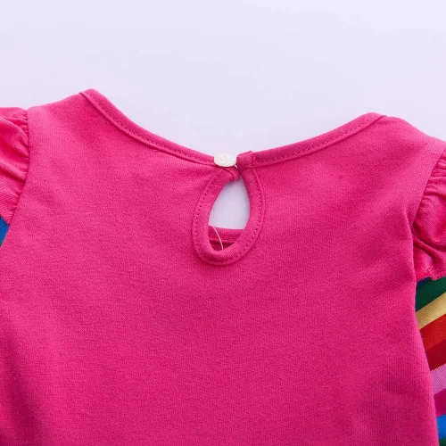 Miniatura 8 de Vestidos de manga larga de algodón con diseño de arco iris para niñas de 3 a 8 años