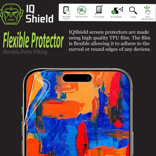 Miniatura 3 de IQShield Paquete de 2 protectores de pantalla para iPhone 15 Pro Max, fácil de instalar, ultra fino, antiarañazos, antiburbujas, resistente a