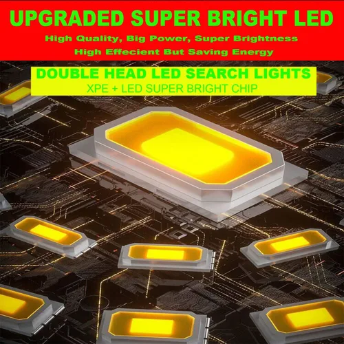 Miniatura 7 de SUYOOULIN Linterna recargable, linterna LED de 10000 mAh, 12000 lúmenes, 20 h, espera ultra larga, 3+4 modos de luces, linterna de campamento
