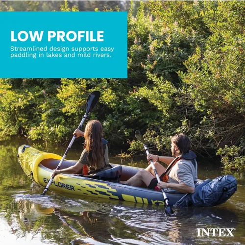 Miniatura 12 de Intex 68307EP Explorer K2 Juego de kayak inflable: incluye remos de aluminio de lujo de 86 pulgadas y bomba de alto rendimiento - PVC superfuerte