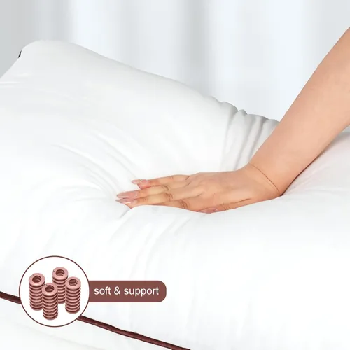 Miniatura 5 de Subrcamos - Juego de 2 almohadas de cama de lujo y comodidad - Material de microfibra de poliéster hipoalergénico - Juego de 2 almohadas