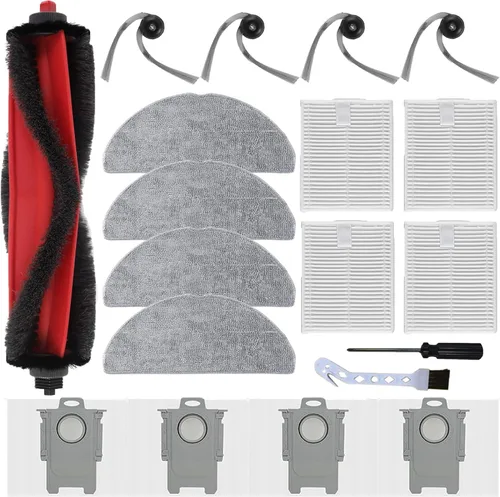 Piezas de repuesto para Roborock Q7 M5/Q7 M5+/Q7 L5/Q7 L5+, 1 cepillo principal, 4 cepillos laterales, 4 filtros Hepa, 4 almohadillas de trapeador,