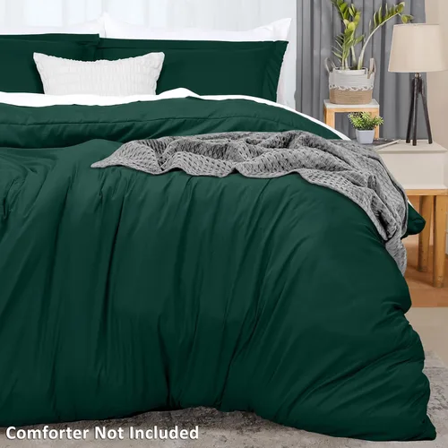 Miniatura 4 de Utopia Bedding Juego de funda de edredón tamaño queen de 3 piezas con cierre de cremallera - 1 funda de edredón de 90 x 90 pulgadas y 2 fundas