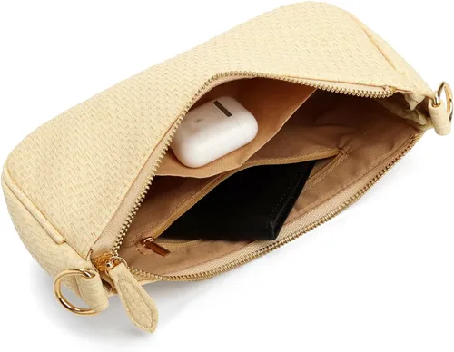 Miniatura 23 de VODIU Bolsos de mano con 2 correas extraíbles y cierre de cremallera, bolsos cruzados, bolso de hombro para mujer