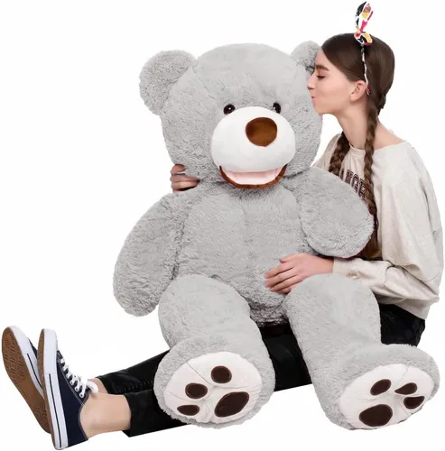 Miniatura 15 de MorisMos Oso de peluche gigante, animales de peluche grandes de 39 pulgadas con huellas grandes, osos de peluche, regalo para niños, morado