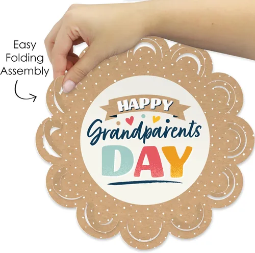 Miniatura 5 de Big Dot of Happiness Feliz Día de los Abuelos – Decoración de mesa redonda para fiesta de abuela y abuelo – Cargadores de papel – Ajuste de lugar