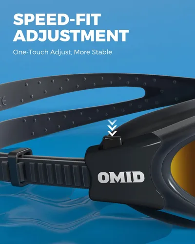 Miniatura 7 de OMID - Gafas de natación polarizadas P2, gafas antivaho para natación para hombres y mujeres adultas Lente café con montura negra B7-all