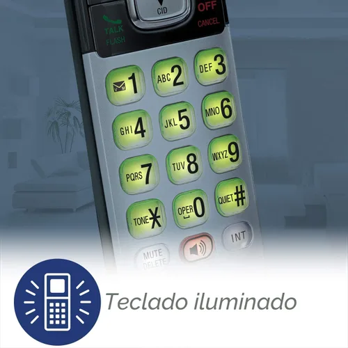 Miniatura 4 de Teléfono Vtech DECT 6.0 con identificador de llamadas / llamada en espera, plata / negro con 2 auriculares inalámbricos, Plateado 2 Teléfonos Plata
