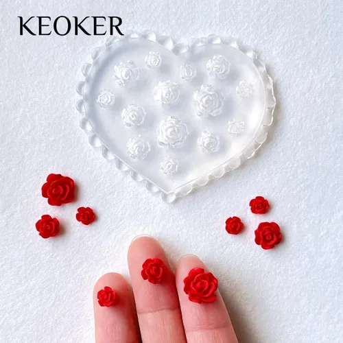 Miniatura 2 de KEOKER Moldes de arcilla polimérica de flores, 4 moldes de arcilla miniatura de margaritas, moldes de arcilla polimérica para decoración de aretes