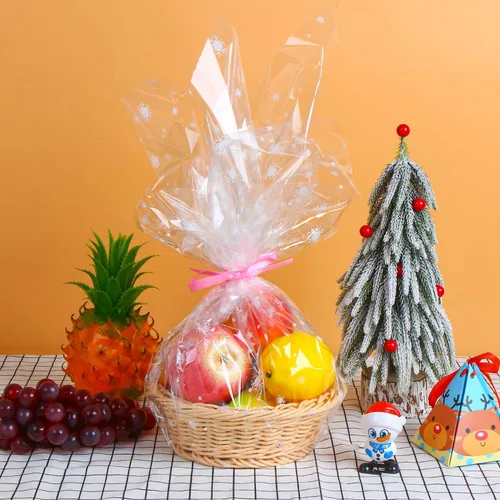 Miniatura 2 de Rollo de envoltura de celofán navideño SULOLI - 32 pulgadas x 100 pies de copos de nieve, envoltura navideña para regalos, flores, cestas y canastas