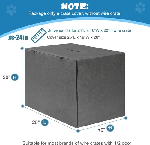 Miniatura 2 de Deblue Cubierta para Jaula de Perro Interior Gris, Cubiertas de Jaula para Mascotas de Poliéster con Privacidad Ajuste Universal para Jaula