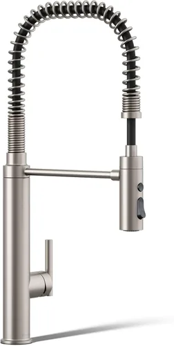 Miniatura 15 de KOHLER 24982-BL Purist - Grifo de cocina de preenjuague de estilo comercial con cabezal rociador de 3 funciones, grifo para fregadero de cocina