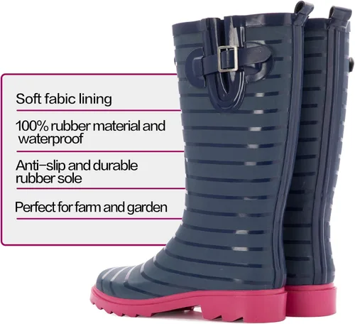 Miniatura 2 de K KomForme Botas de lluvia para mujer impermeables para uso al aire libre con cómoda plantilla