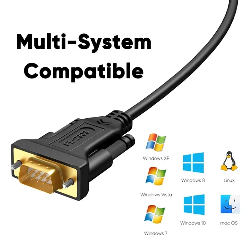 Miniatura 4 de CableCreation Adaptador USB a RS232 de 6.6 pies con chipset PL2303, chapado en oro, USB 2.0 a DB9, cable convertidor serial compatible con caja