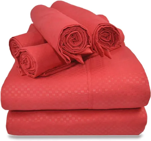 Miniatura 12 de Victoria Valenti - Juego de sábanas en relieve con 4 fundas de almohada, doble cepillado y ultra suave con bolsillos profundos para colchón extra