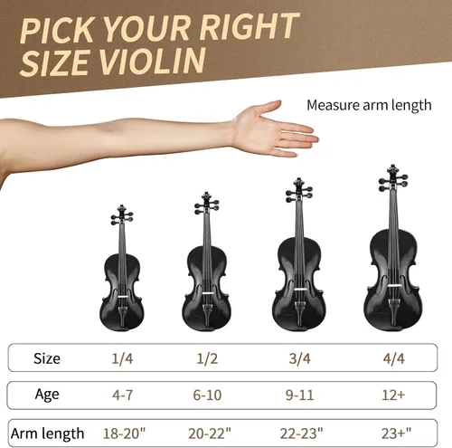 Miniatura 5 de Ktaxon Violín para principiantes y estudiantes, violines acústicos 4/4, kit de violín tamaño completo con estuche, arco, colofonia, para adultos