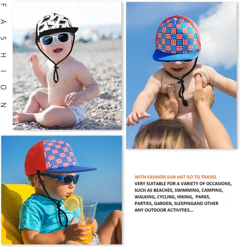 Miniatura 10 de Sombrero de béisbol para niños, sombrero de protección solar para niños pequeños, sombreros de algodón, sombrero de sol para bebés, niñas y niños