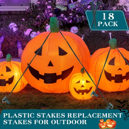 Miniatura 4 de Vicenpal 18 Piezas Estacas de Plástico de 7 Pulgadas para Jardín para Inflables de Servicio Pesado Estacas de Plástico para Jardín para Tienda