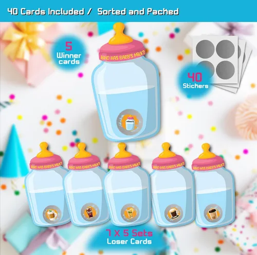 Miniatura 2 de Juegos de baby shower, Who has Baby's Milk Scratch Off Cards, divertida tarjeta de lotería, rompehielos juegos para raspar, tarjetas de fiesta, 40