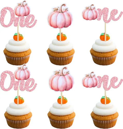 Miniatura 28 de 24 adornos de calabaza para cupcakes con purpurina para otoño, hojas, flores, calabaza, cupcakes, decoración de pasteles para Halloween, decoración