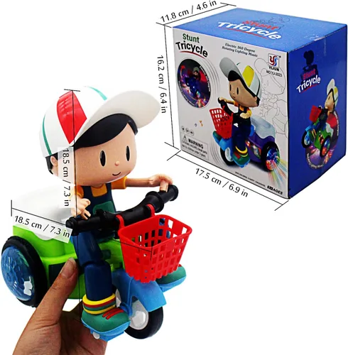 Miniatura 6 de Tipmant Triciclo Eléctrico para Bebés y Niños Pequeños Juguete de Motocicleta de Dibujos Animados Vehículo con Acrobacias, Música, Luces Luminosas