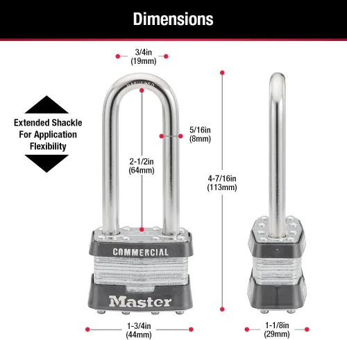 Miniatura 6 de Master Lock 1KALJ - Candado para exteriores con llave, plateado, 1LJ, 1 paquete