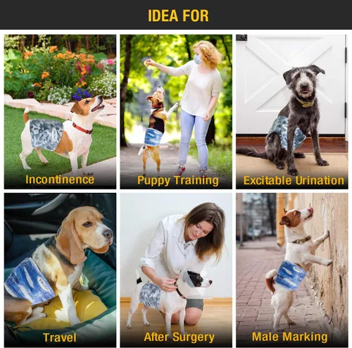 Miniatura 5 de Dono Pañales desechables para perros machos, pañales más anchos para cachorros, bandas para el vientre macho, superabsorbentes, ajuste a prueba