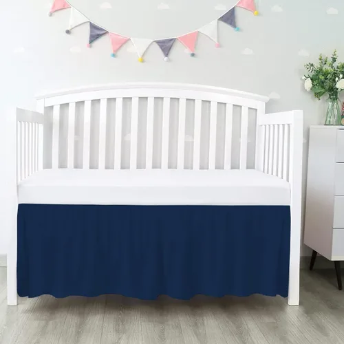Miniatura 21 de 100% algodón egipcio, cuna de guardería infantil (24 x 38 + 10 pulgadas), falda de cuna de 800 hilos con volantes para polvo, faldas de ropa de cama