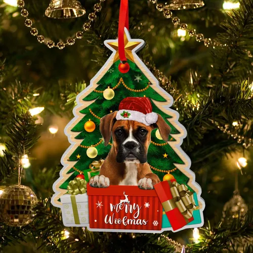 Miniatura 4 de Adornos de perro boxer para árbol de Navidad, adorno de aluminio boxer, decoración de Navidad 2023 para amantes de los boxeadores, mamá de perro