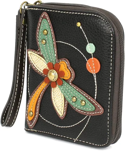 Miniatura 2 de CHALA Cartera con cremallera, pulsera, 8 ranuras para tarjetas de crédito, piel sintética resistente