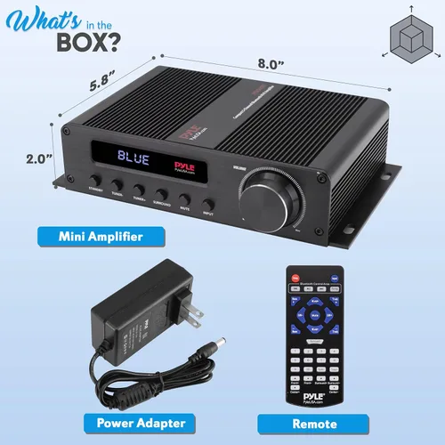 Miniatura 7 de Pyle - Amplificador de audio inalámbrico Bluetooth casero - Receptor estéreo de potencia de 100 W de 5 canales para cine en casa, sonido envolvente