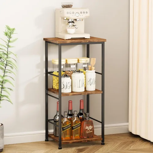 Miniatura 16 de SWTYMIKI Gabinete de barra de café para el hogar, estación de soporte de café de granja, gabinete de almacenamiento multiusos con pies ajustables